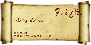 Fáy Éva névjegykártya